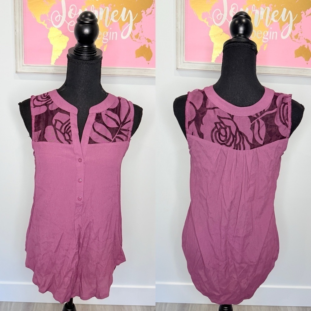 41 Hawthorn Purple Sleeveless Blouse (S)